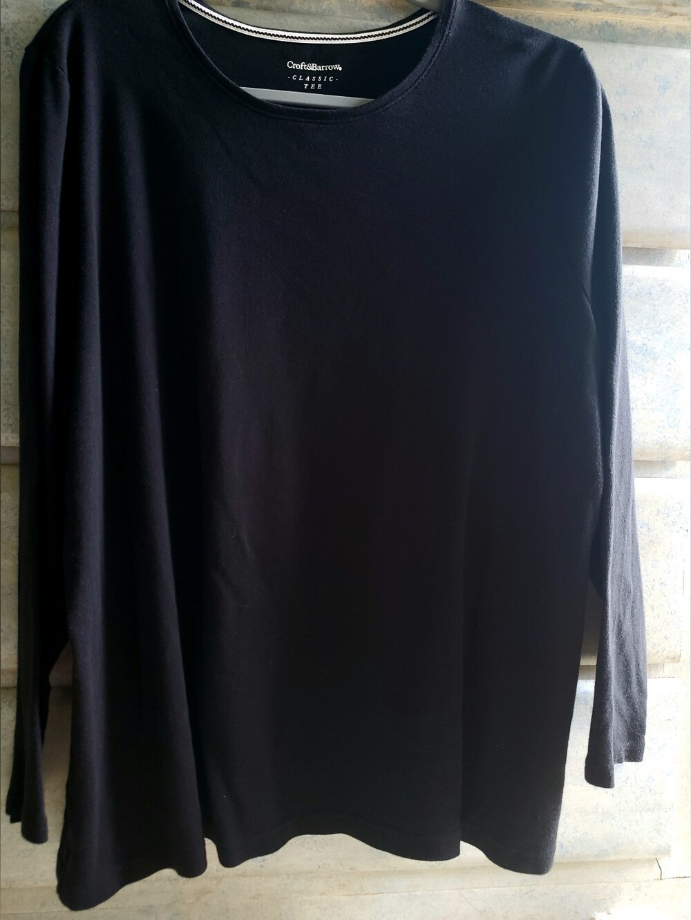 Croft & Barrow Black Classic Long Sleeve Tee Cotton Size 2X - Picture 10 of 11